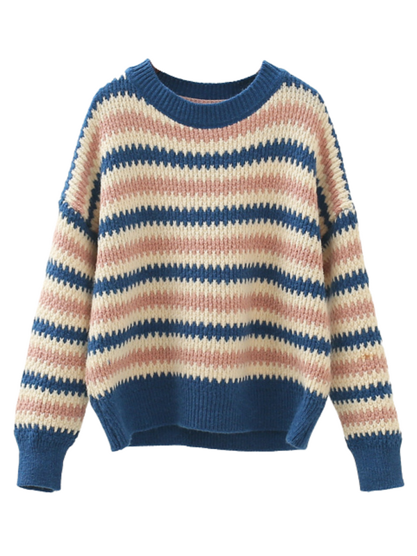 'Cayla' Fuzzy Striped Sweater (3 Colors)