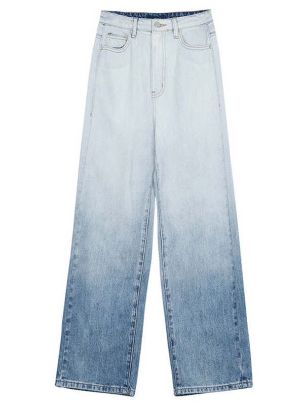 'Christine' Straight-leg Ombre Denim Jeans