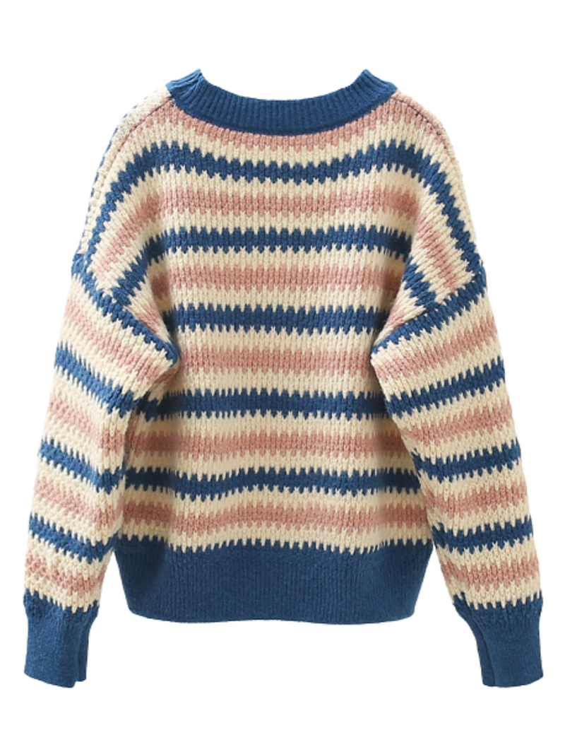 'Cayla' Fuzzy Striped Sweater (3 Colors)