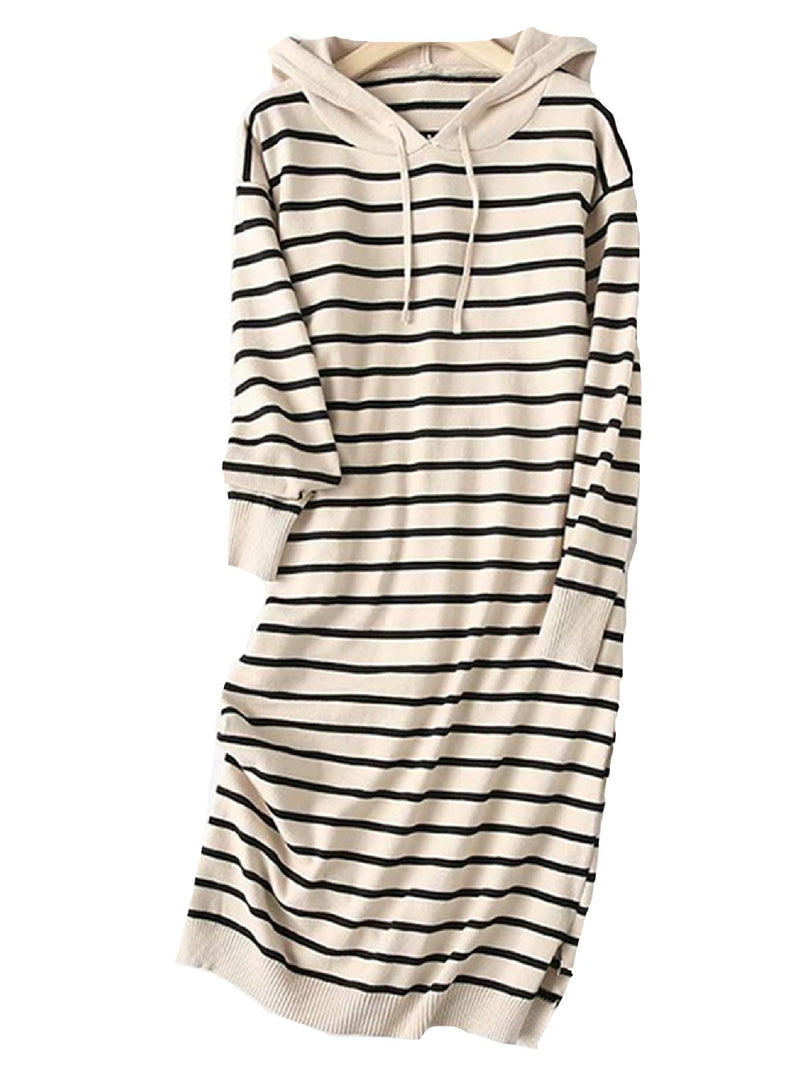 'Nikki' Striped Hooded Sweater Dress (3 Colors)