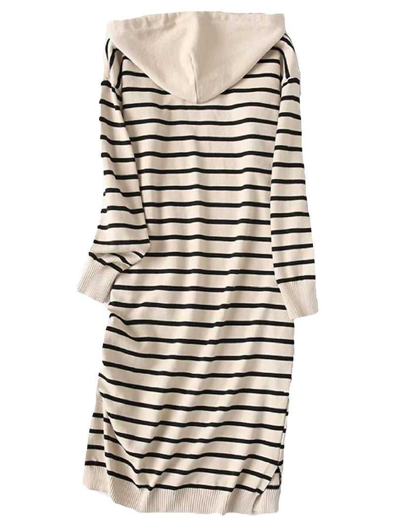 'Nikki' Striped Hooded Sweater Dress (3 Colors)