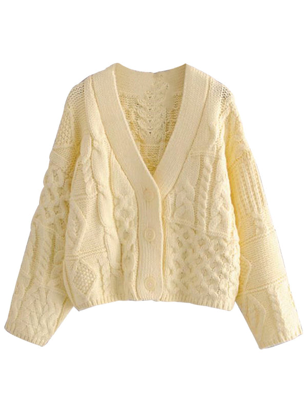 'Christy' Buttoned Cable Knit Cardigan
