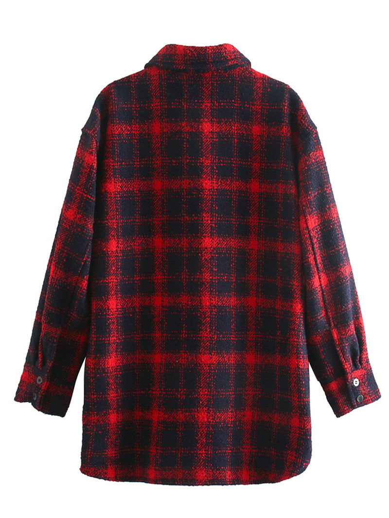 'Cindy' Thick Plaid Shirt with Pockets  (2 Colors)