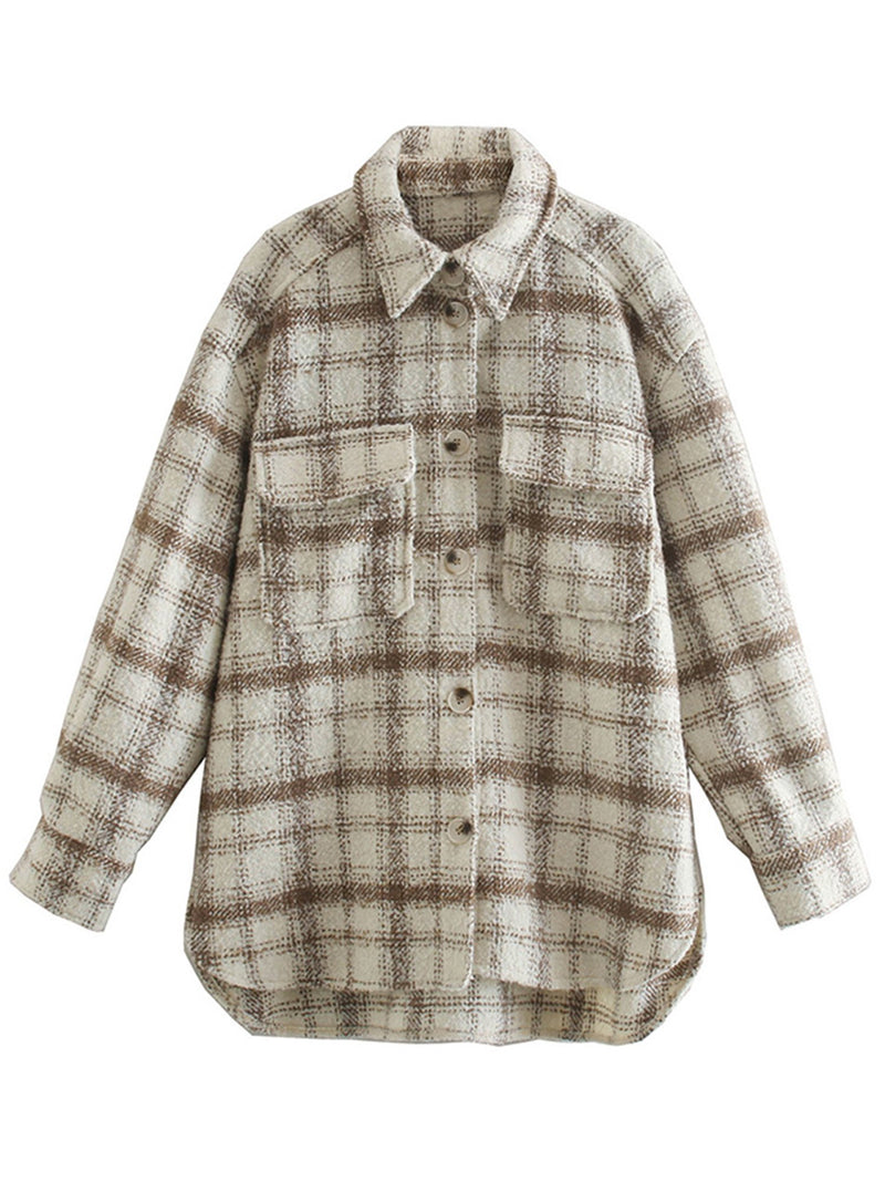 'Cindy' Thick Plaid Shirt with Pockets  (2 Colors)